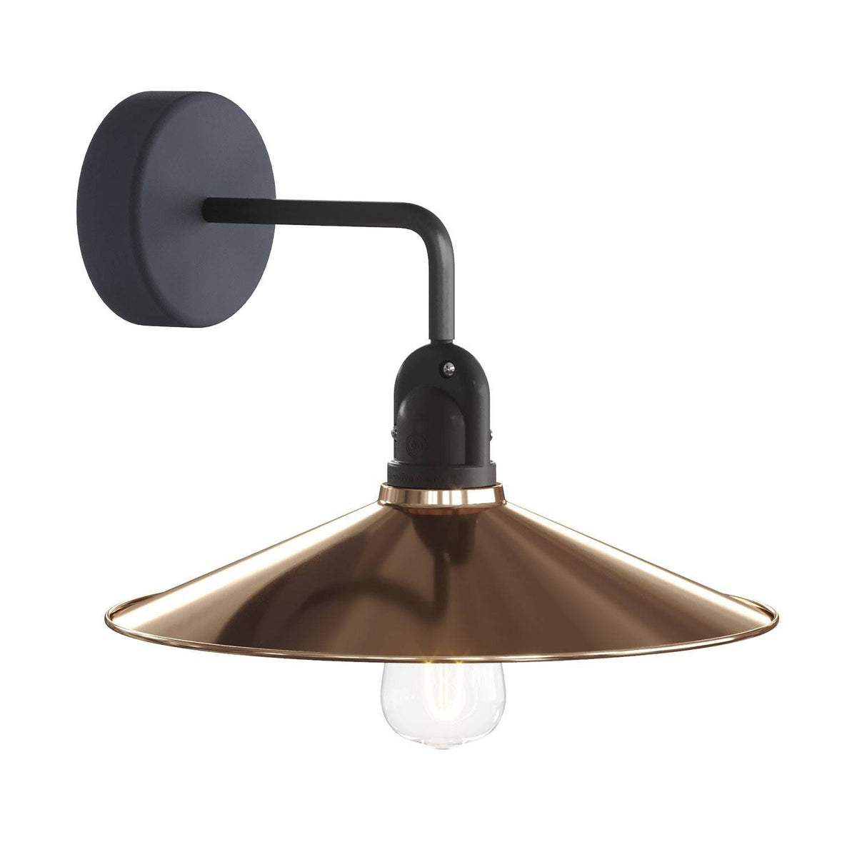 Fermaluce EIVA nástěnná lampa s ohnutou trubičkou, lakovaný kov, šířka 30 cm, výkon 7W