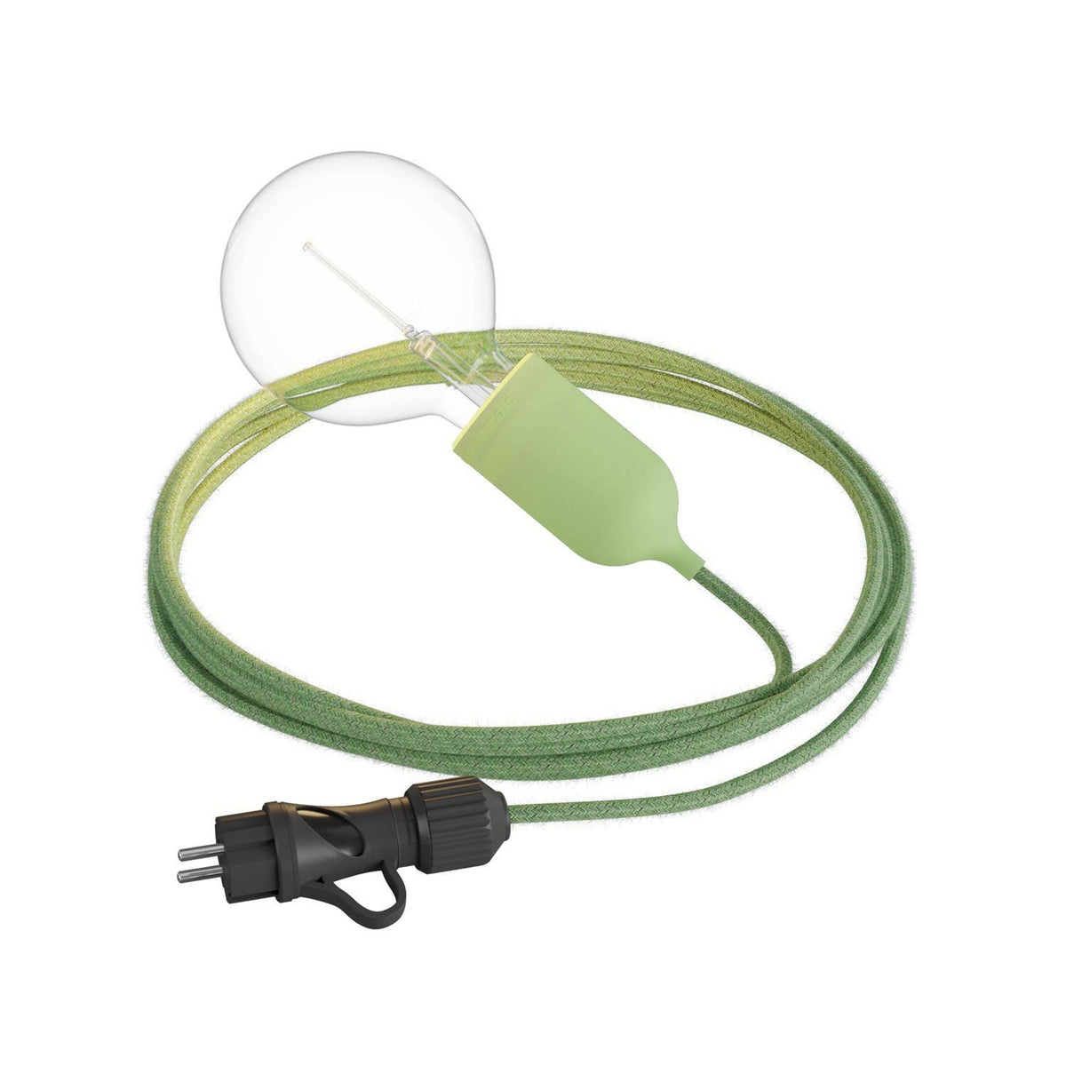 Eiva Snake Pastel, přenosná venkovní lampa s 5 m textilním kabelem a vodě odolnou objímkou IP65