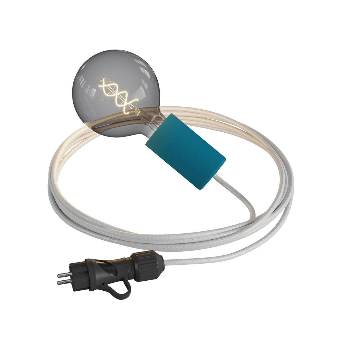 Eiva Snake Elegant, venkovní lampa s 5 m textilním kabelem a voděodolnou objímkou IP65
