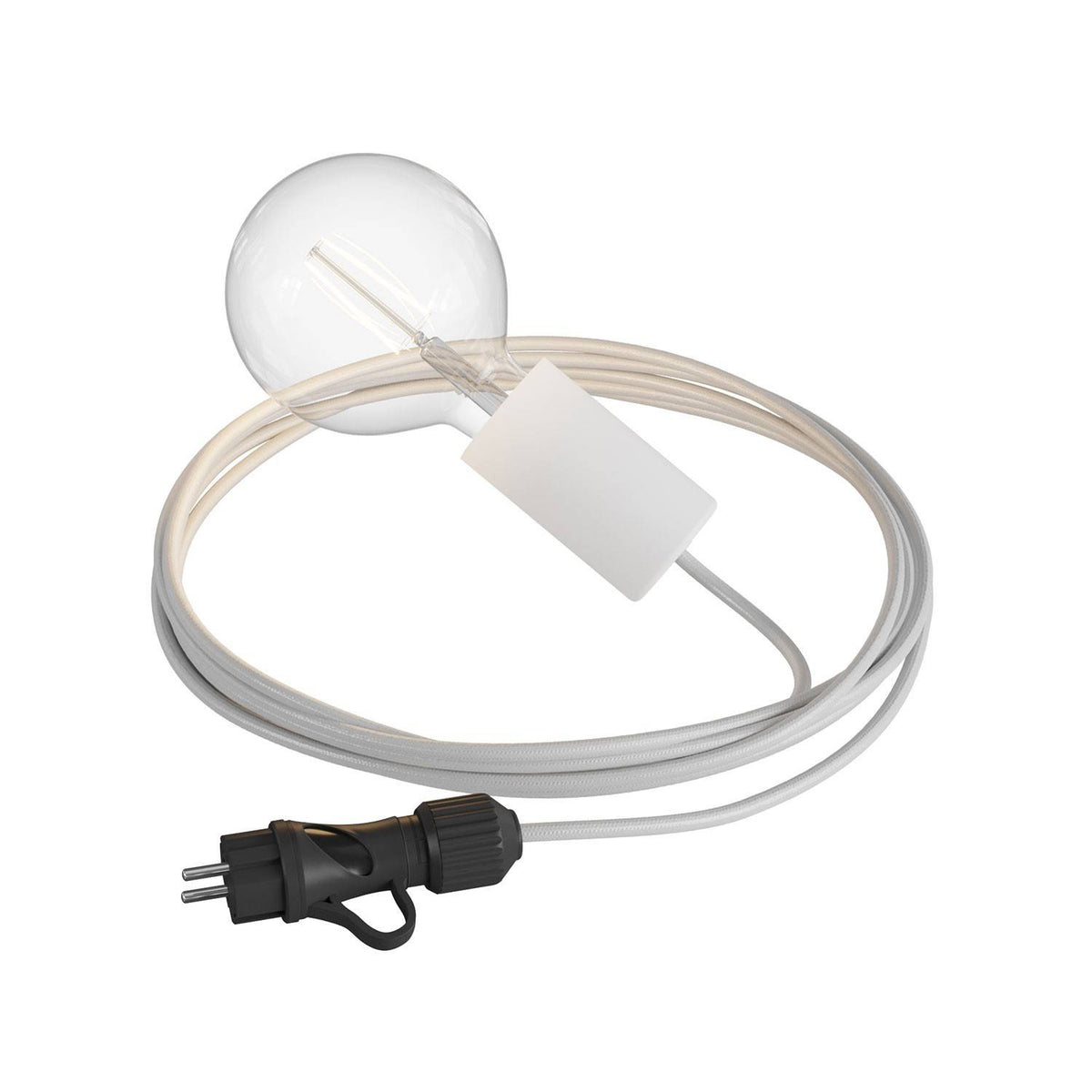Eiva Snake Elegant, venkovní lampa s 5 m textilním kabelem a voděodolnou objímkou IP65