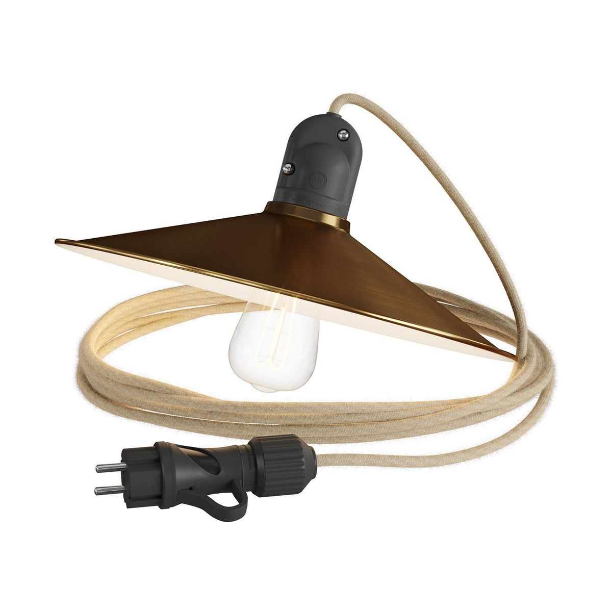 Eiva Snake Swing - přenosná venkovní lampa s 5 m textilním kabelem a voděodolnou objímkou IP65