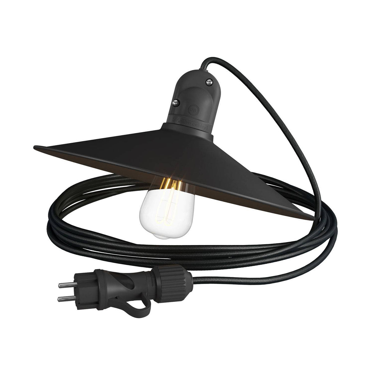 Eiva Snake Swing - přenosná venkovní lampa s 5 m textilním kabelem a voděodolnou objímkou IP65