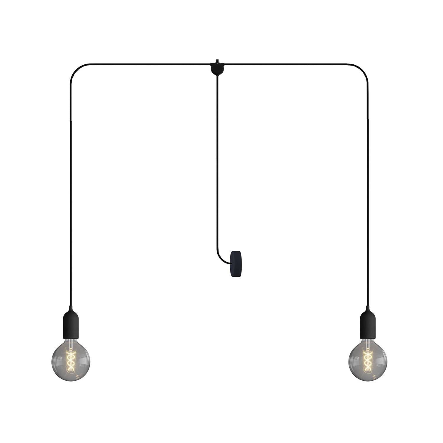 T-Snake EIVA venkovní osvětlení IP65, 2 světla, černý a světle modrý baldachýn, 5W a 4W LED