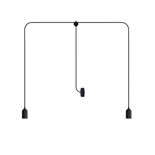 T-Snake EIVA venkovní osvětlení IP65, 2 světla, černý a světle modrý baldachýn, 5W a 4W LED