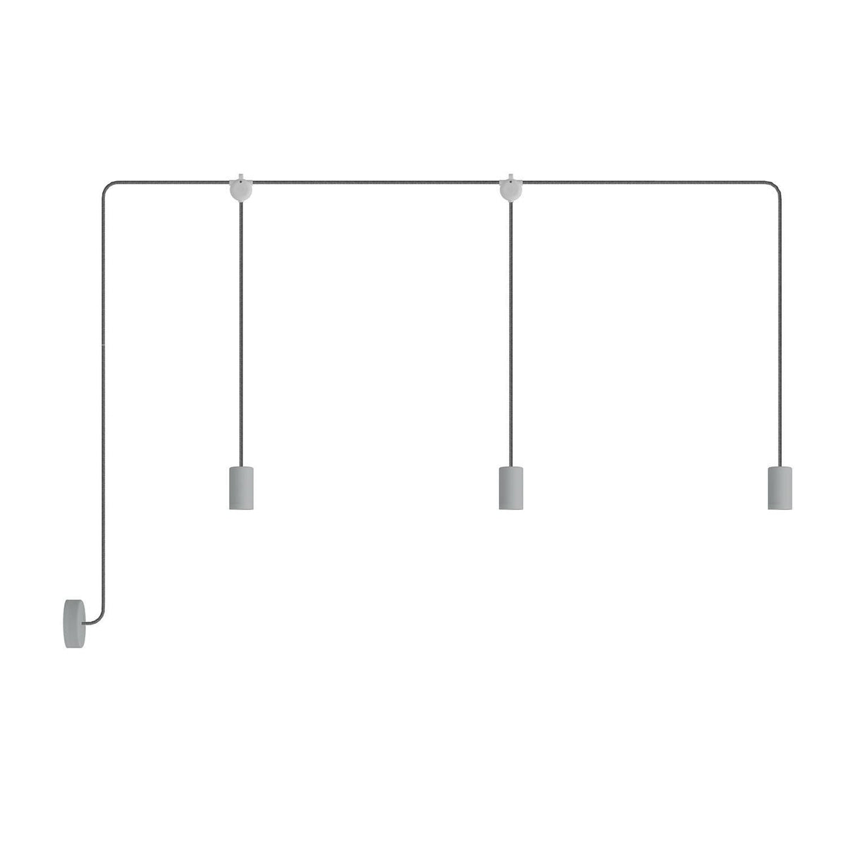 E-Snake EIVA venkovní lampa IP65, 3 světla, 255 cm, stmívatelná
