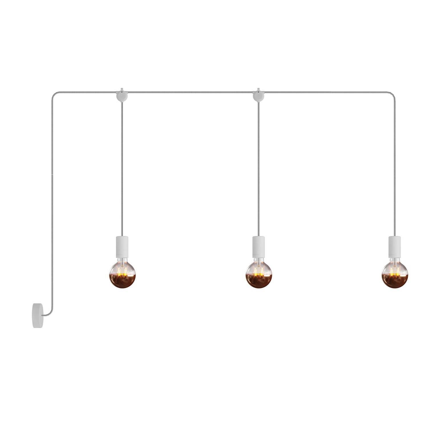 E-Snake EIVA venkovní lampa IP65, 3 světla, 255 cm, stmívatelná
