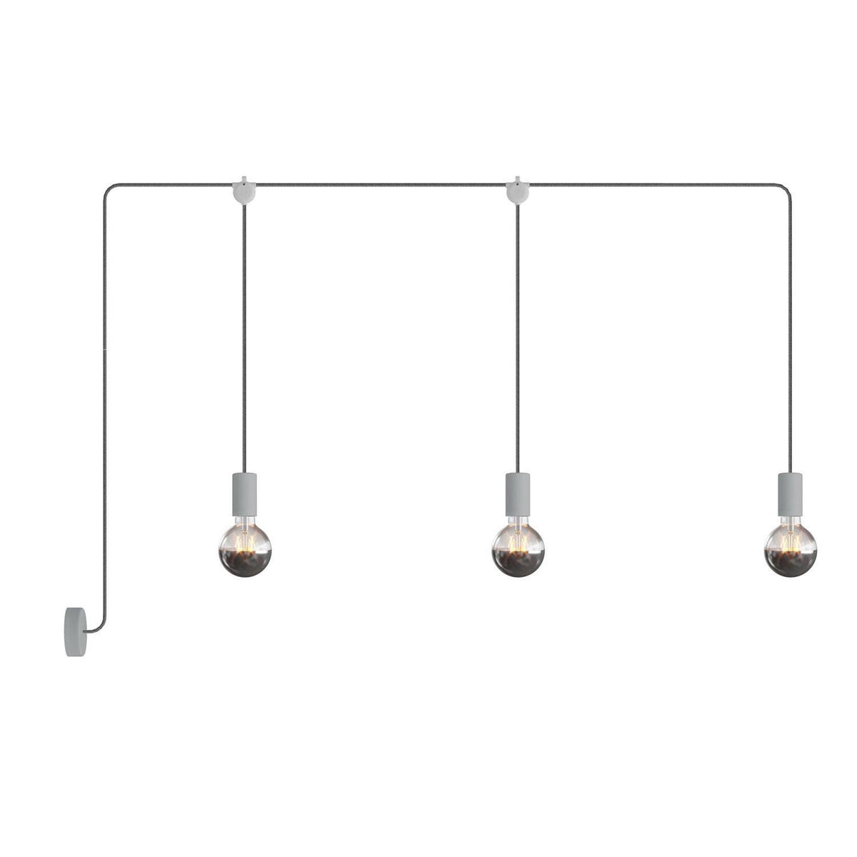 E-Snake EIVA venkovní lampa IP65, 3 světla, 255 cm, stmívatelná