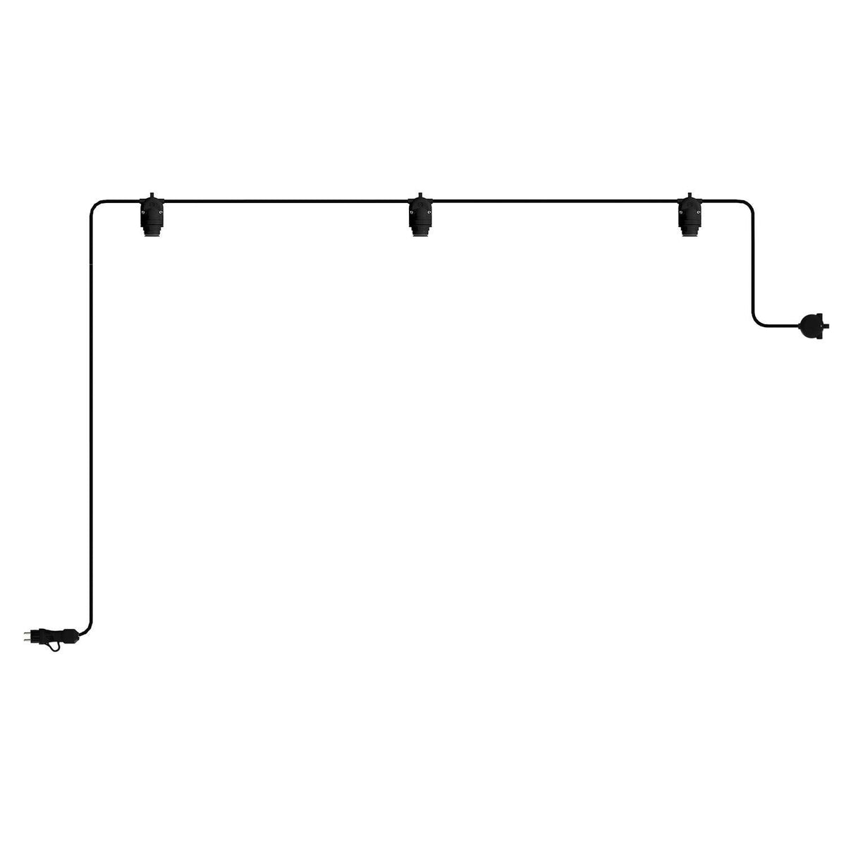 EIVA přenosný venkovní světelný řetěz IP65, 490 cm, 3 světla