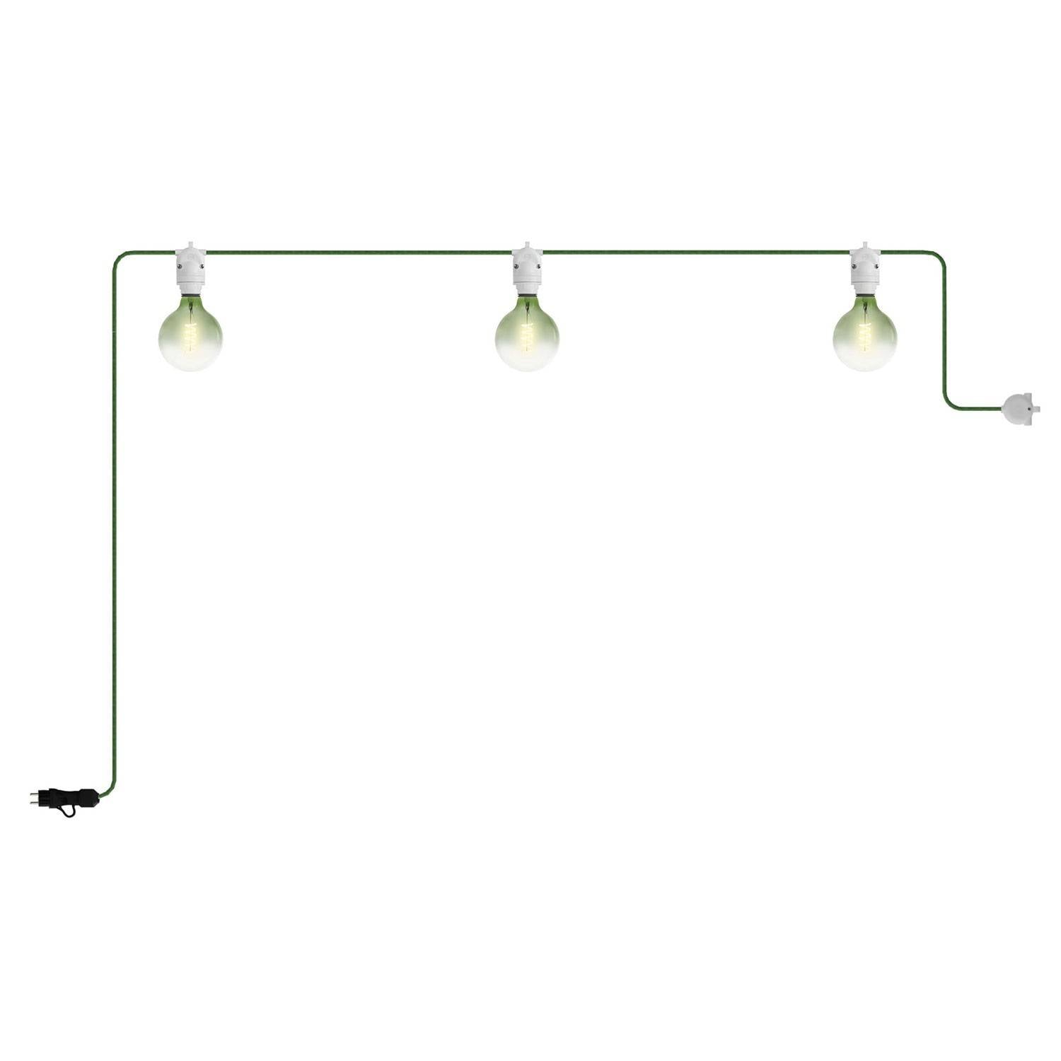 EIVA přenosný venkovní světelný řetěz IP65, 490 cm, 3 světla