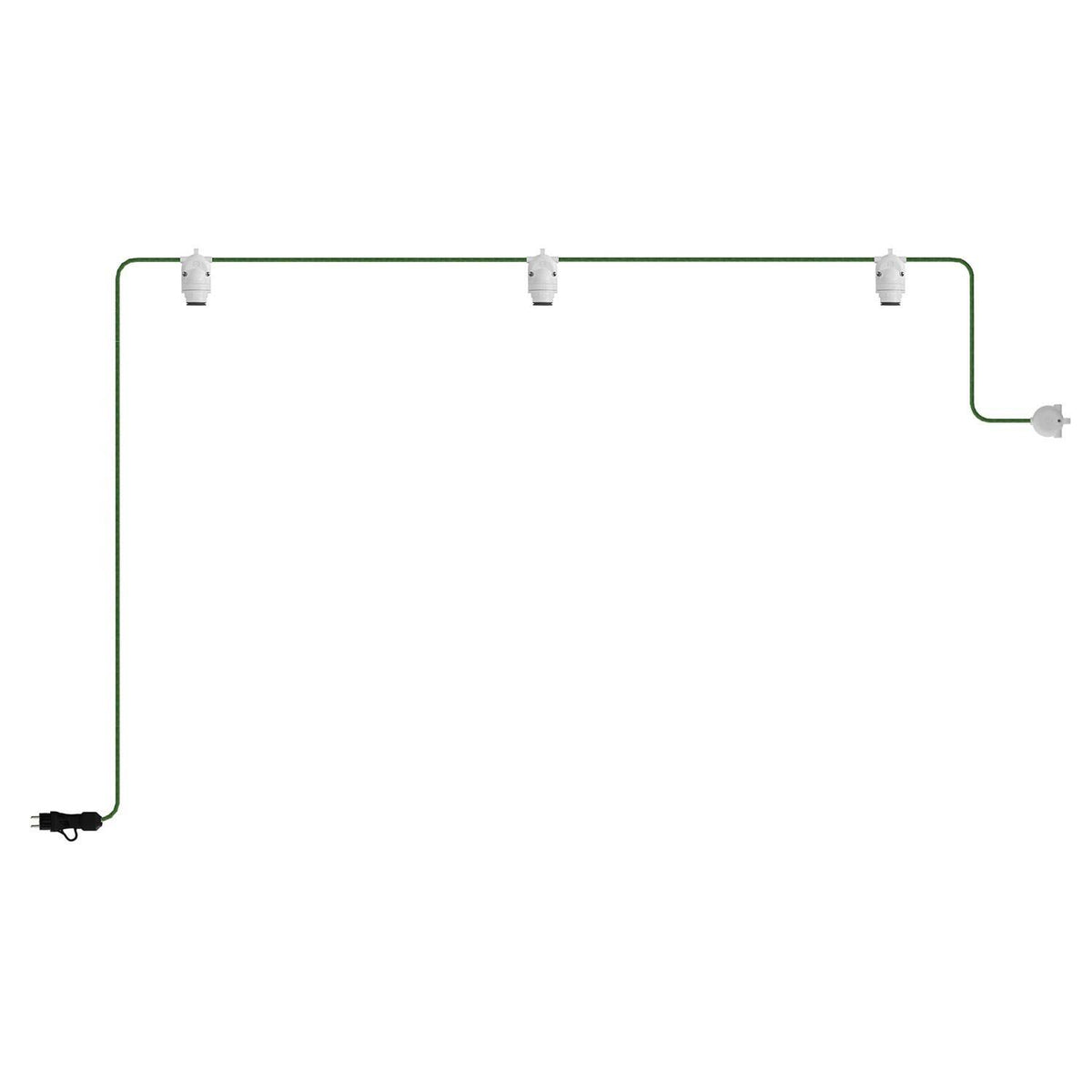 EIVA přenosný venkovní světelný řetěz IP65, 490 cm, 3 světla
