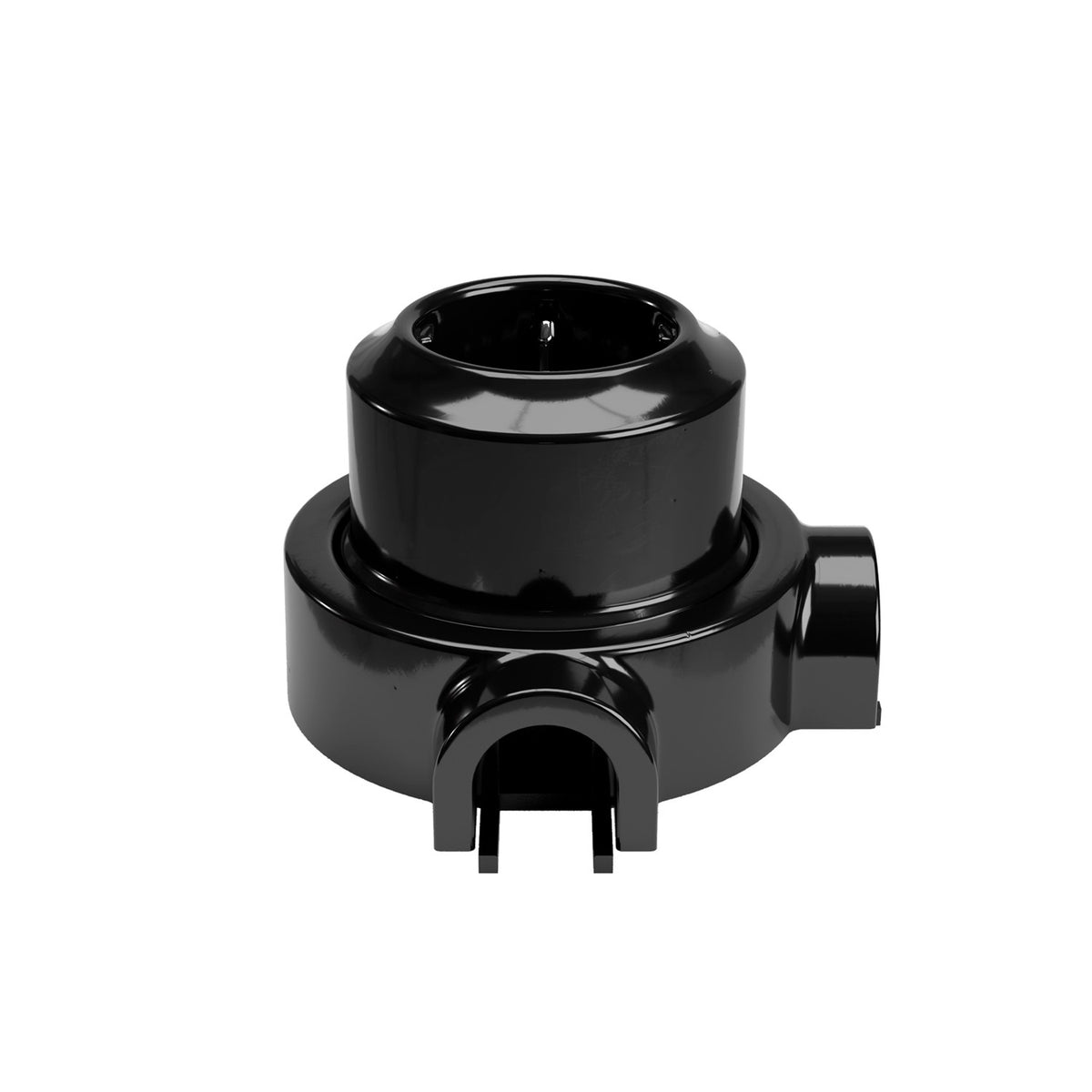 Stěnová zásuvka Schuko 16A z porcelánu, průměr 65 mm, bílá/černá