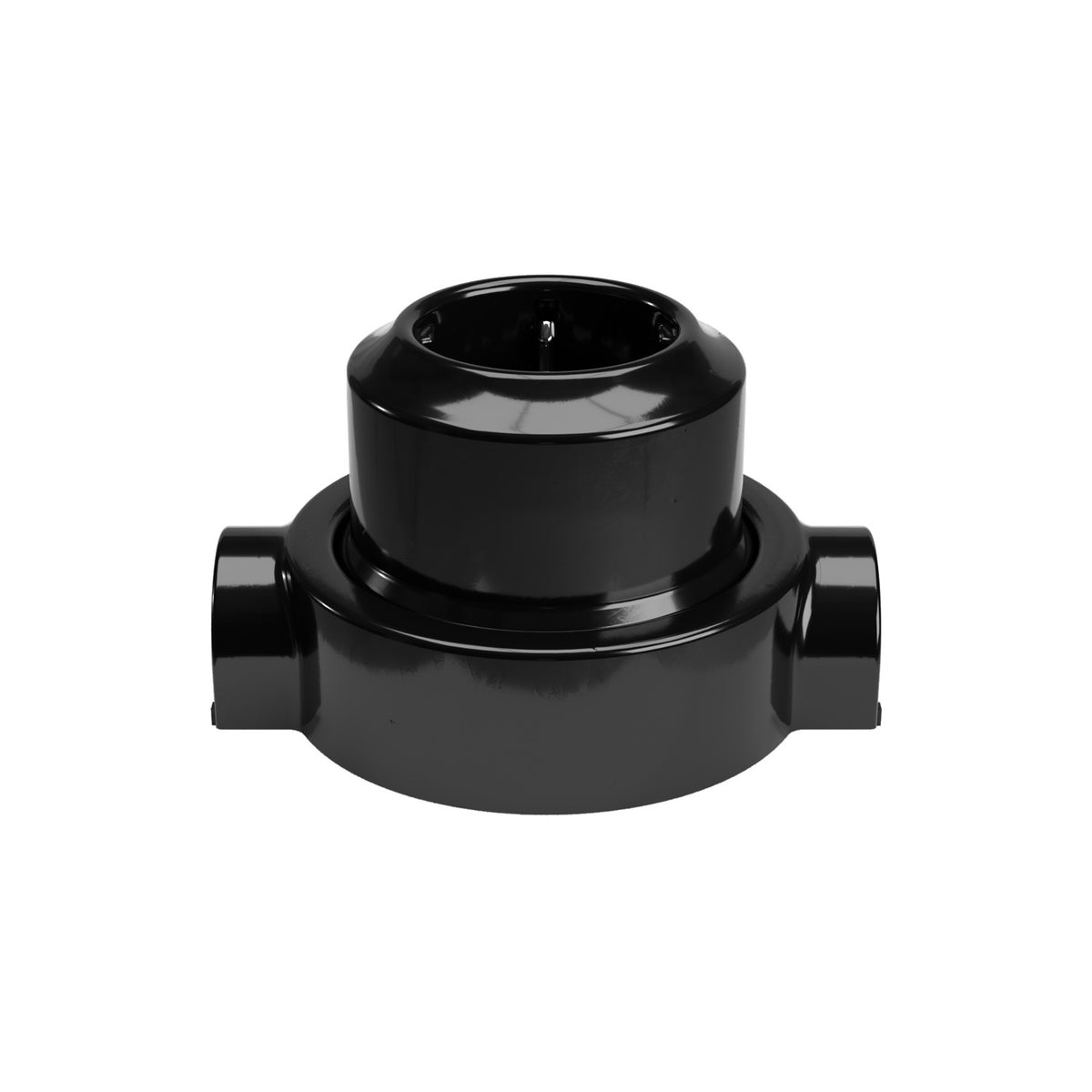 Stěnová zásuvka Schuko 16A z porcelánu, průměr 65 mm, bílá/černá