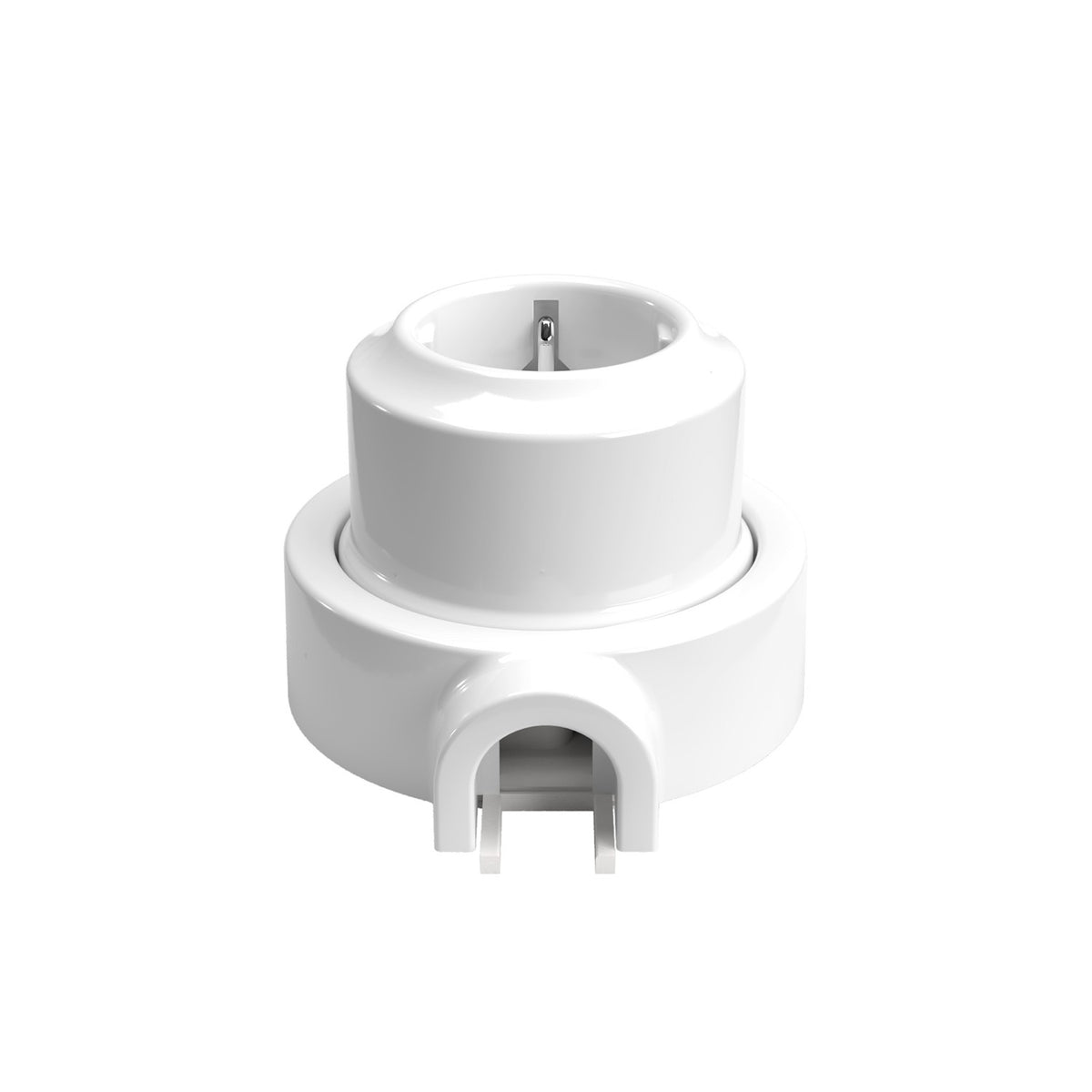 Stěnová zásuvka Schuko 16A z porcelánu, průměr 65 mm, bílá/černá