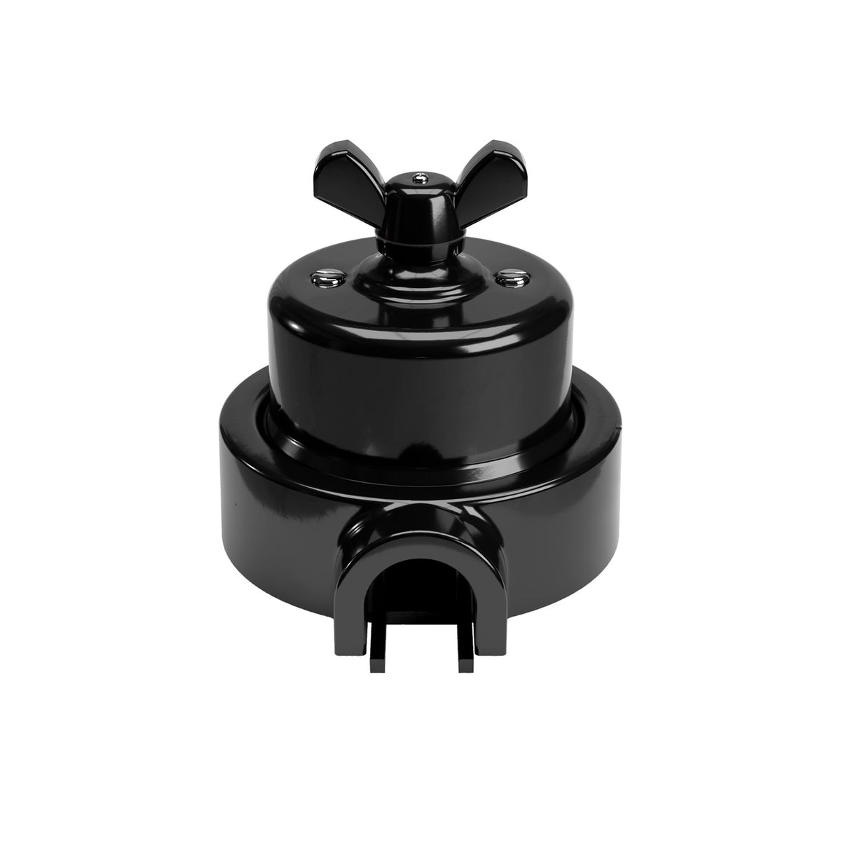 Sada černého porcelánového vypínače 10AX250V s motýlkovou maticí a základnou pro Creative-Tubes Ø 66,5 mm