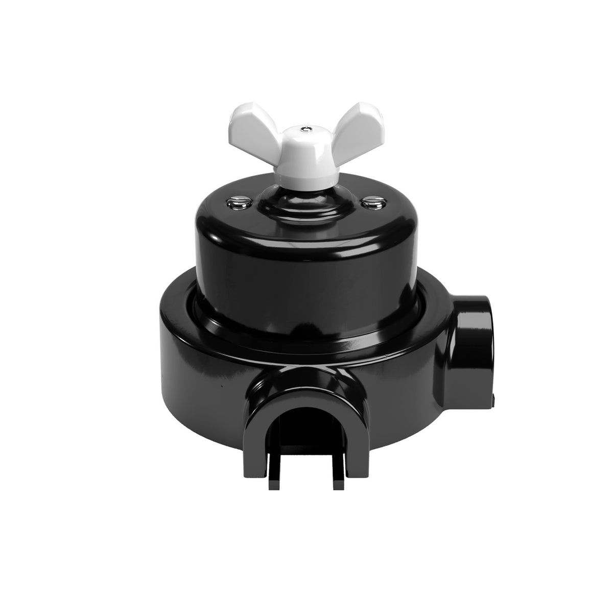 Sada černého porcelánového vypínače 10AX250V s motýlkovou maticí a základnou pro Creative-Tubes Ø 66,5 mm