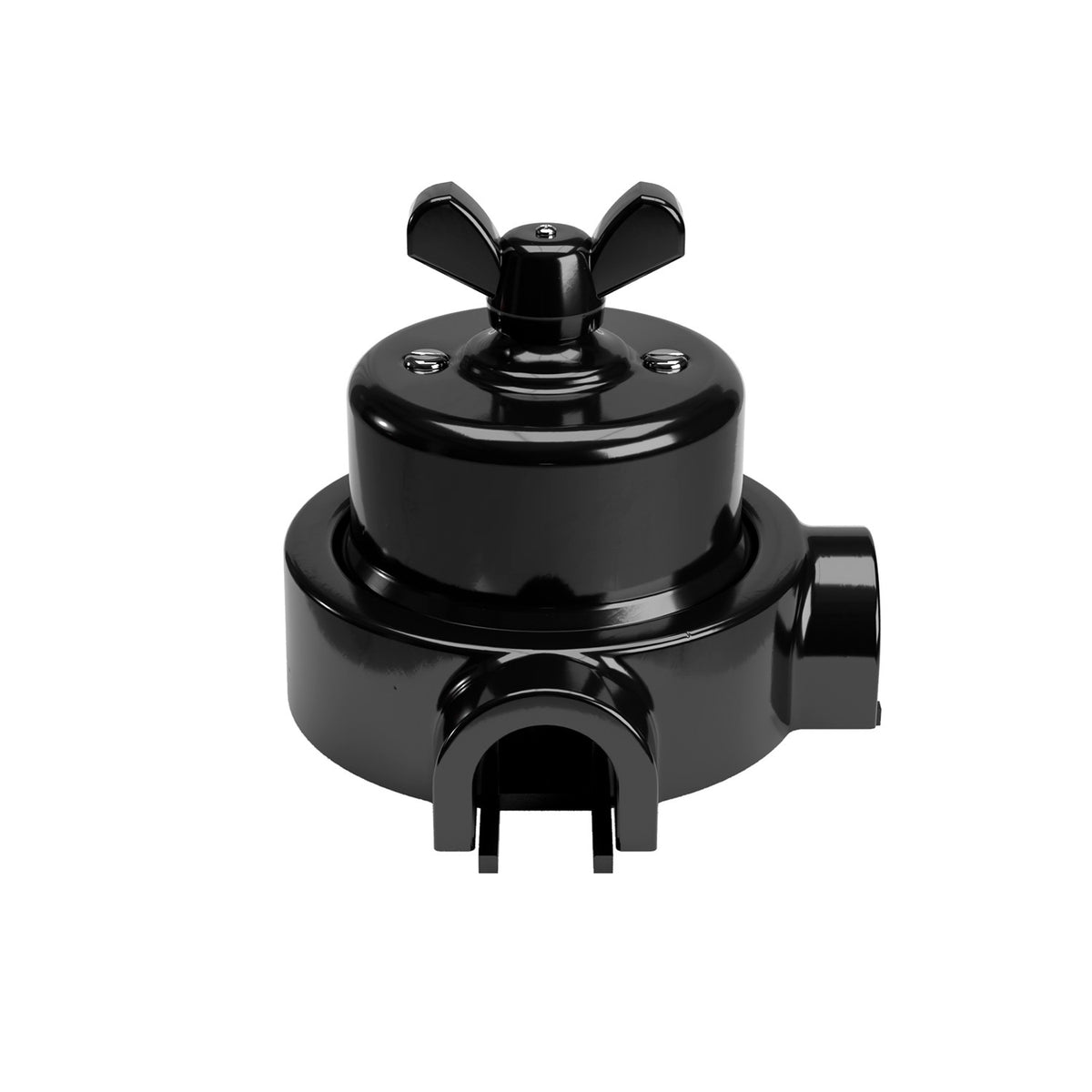 Sada černého porcelánového vypínače 10AX250V s motýlkovou maticí a základnou pro Creative-Tubes Ø 66,5 mm