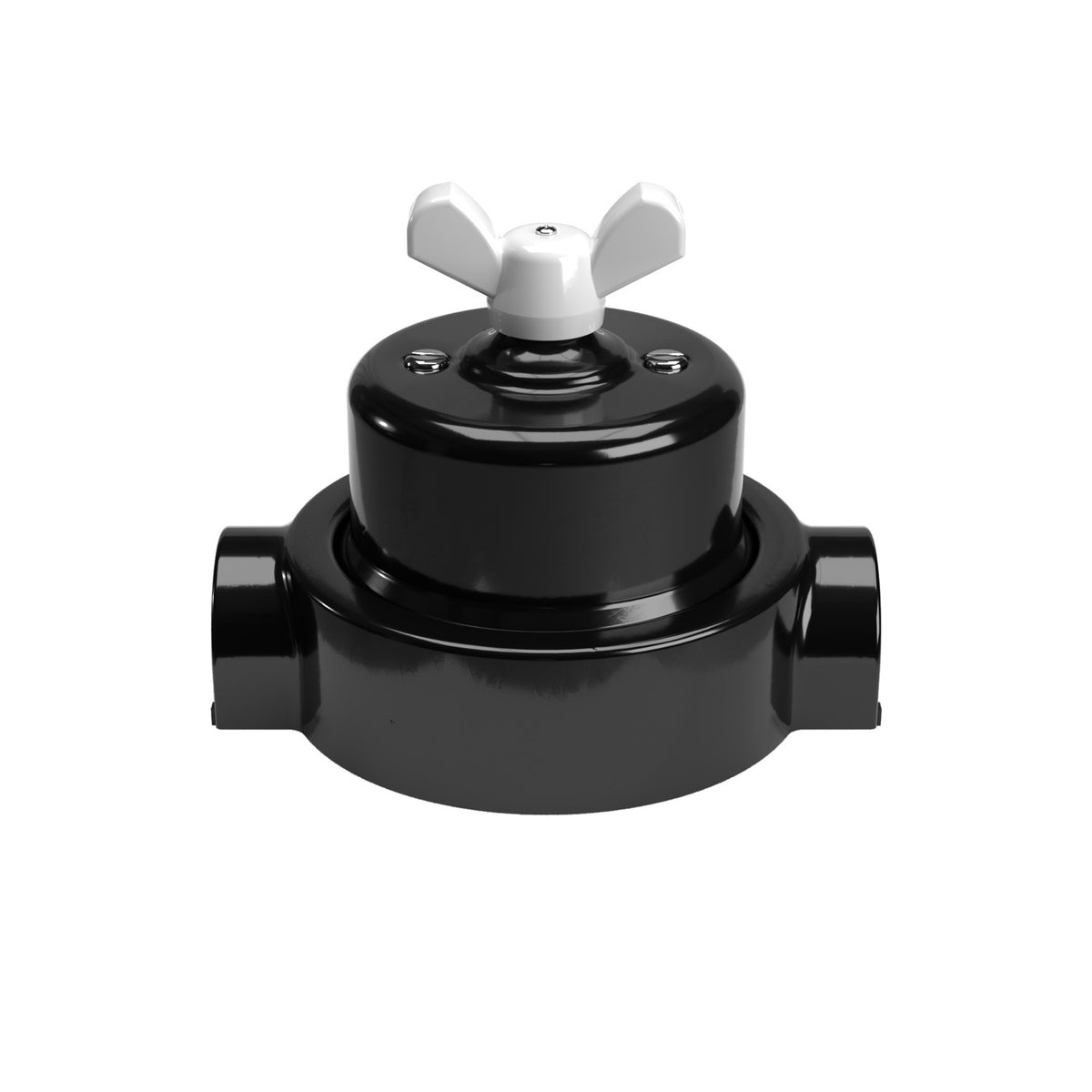 Sada černého porcelánového vypínače 10AX250V s motýlkovou maticí a základnou pro Creative-Tubes Ø 66,5 mm