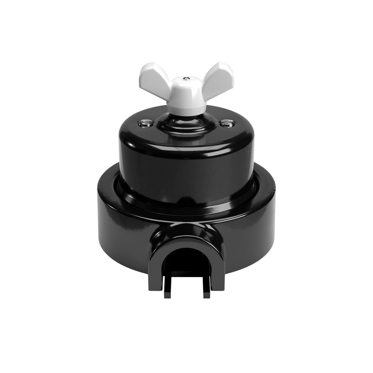 Sada černého porcelánového vypínače 10AX250V s motýlkovou maticí a základnou pro Creative-Tubes Ø 66,5 mm