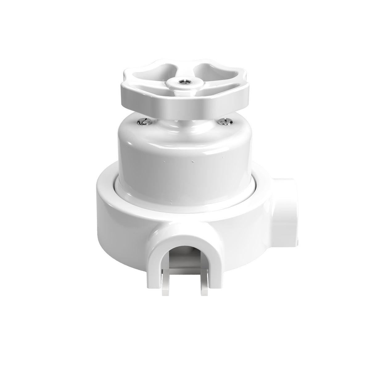 Bílý porcelánový vypínač s knoflíkem 10AX250V, Ø 66,5 mm