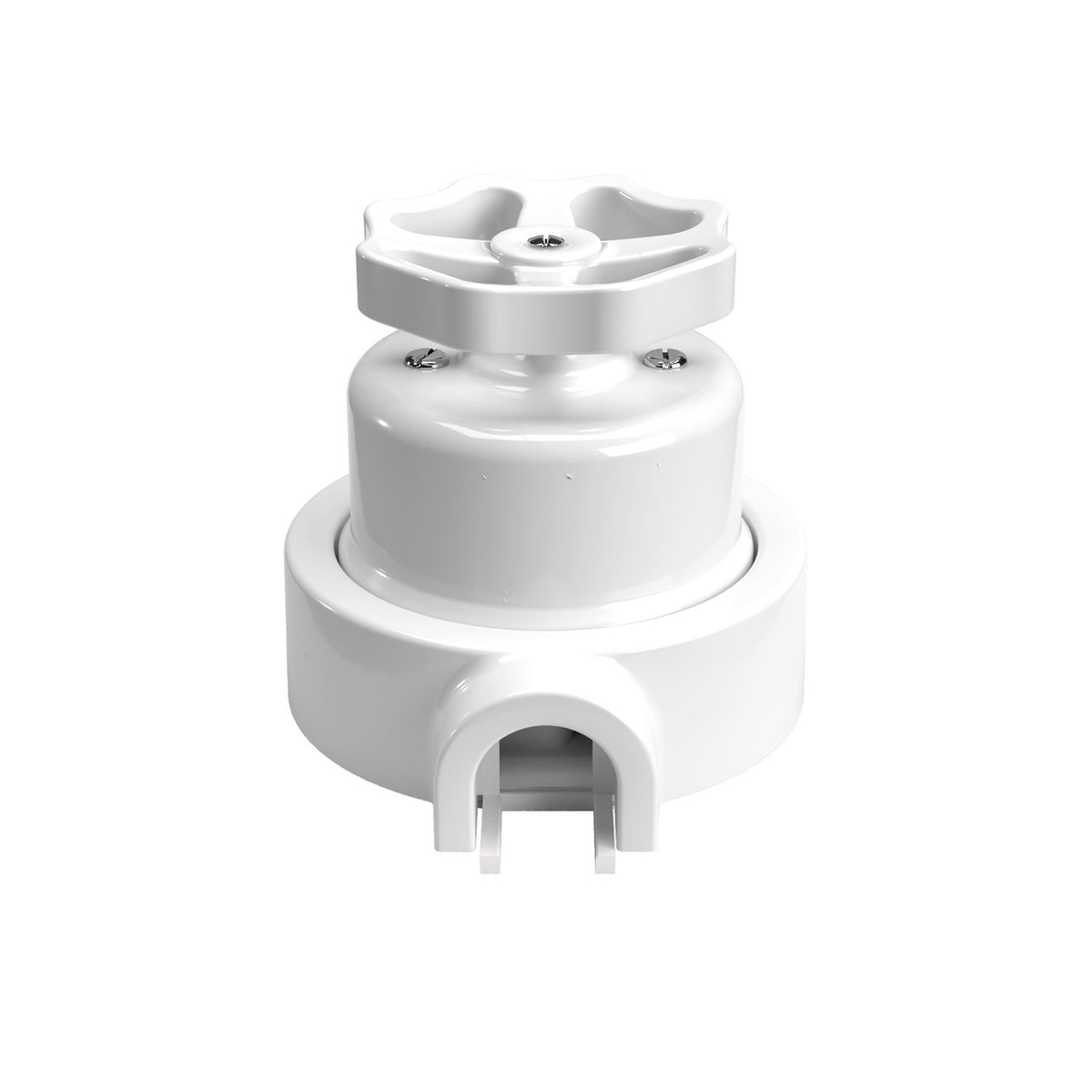 Bílý porcelánový vypínač s knoflíkem 10AX250V, Ø 66,5 mm