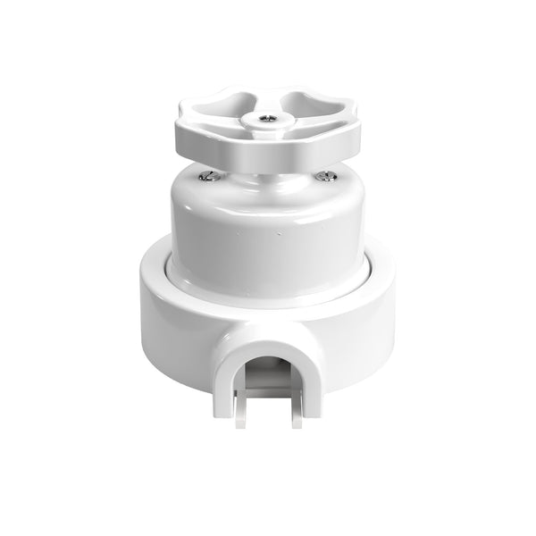 Bílý porcelánový vypínač s knoflíkem 10AX250V, Ø 66,5 mm
