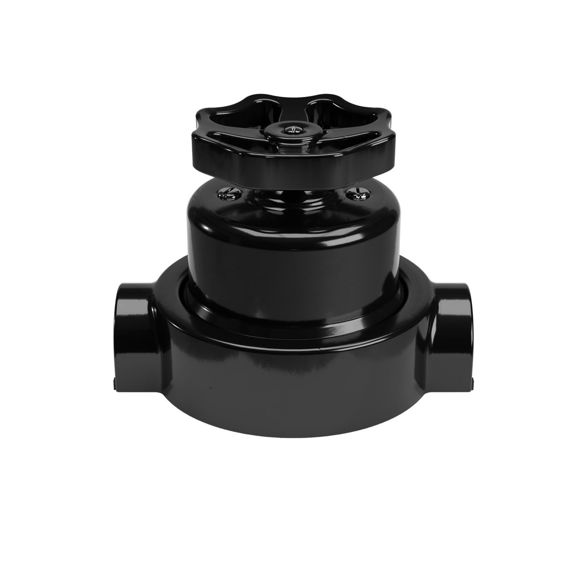 Sada spínače/přepínače s knoflíkem a základnou pro Creative-Tubes, černý porcelán, Ø 66,5 mm, 10AX250V