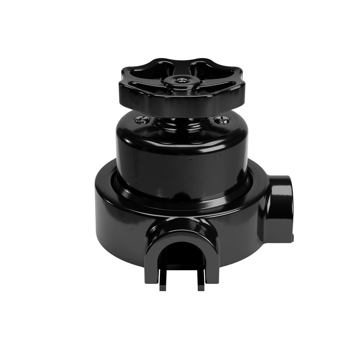 Sada spínače/přepínače s knoflíkem a základnou pro Creative-Tubes, černý porcelán, Ø 66,5 mm, 10AX250V