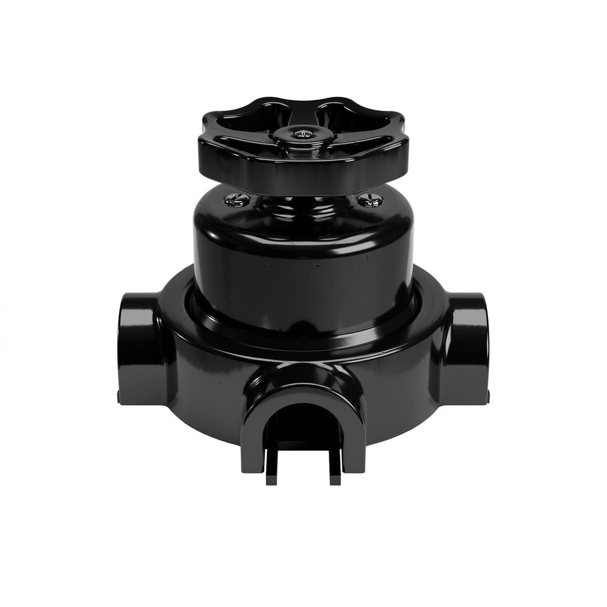 Sada spínače/přepínače s knoflíkem a základnou pro Creative-Tubes, černý porcelán, Ø 66,5 mm, 10AX250V