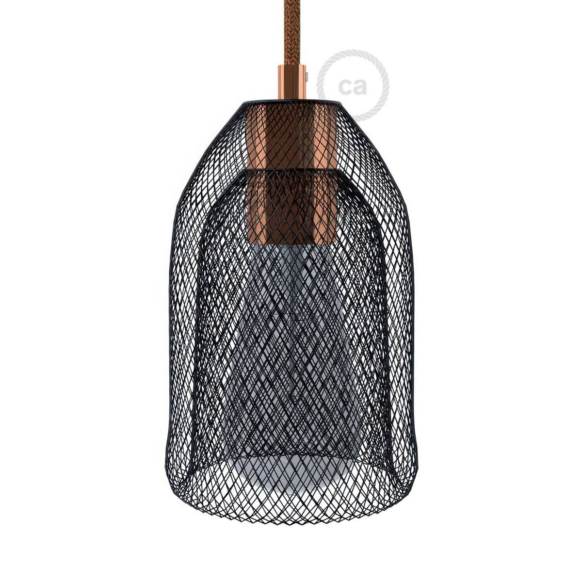 Kovové klecové stínidlo Ghostbell E27, černý lakovaný kov, šířka 125 mm