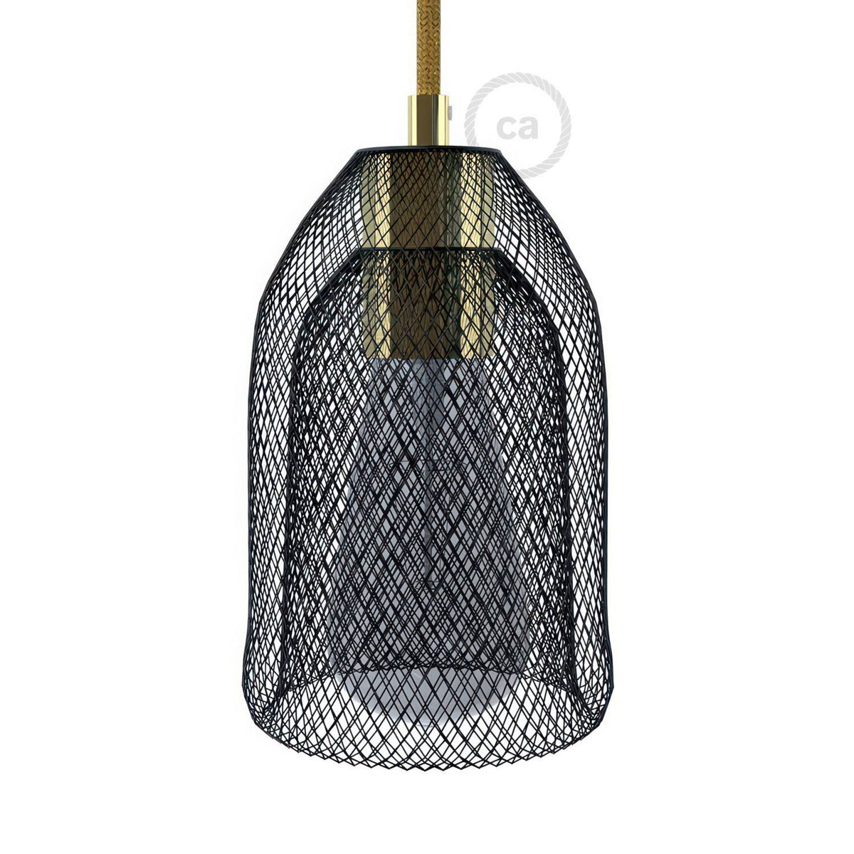 Kovové klecové stínidlo Ghostbell E27, černý lakovaný kov, šířka 125 mm