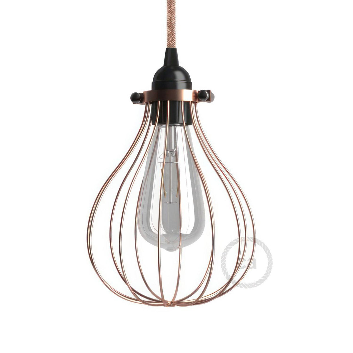 Kovová klec Kapka s nastavitelnou svorkou, šířka 150 mm, výška 210 mm