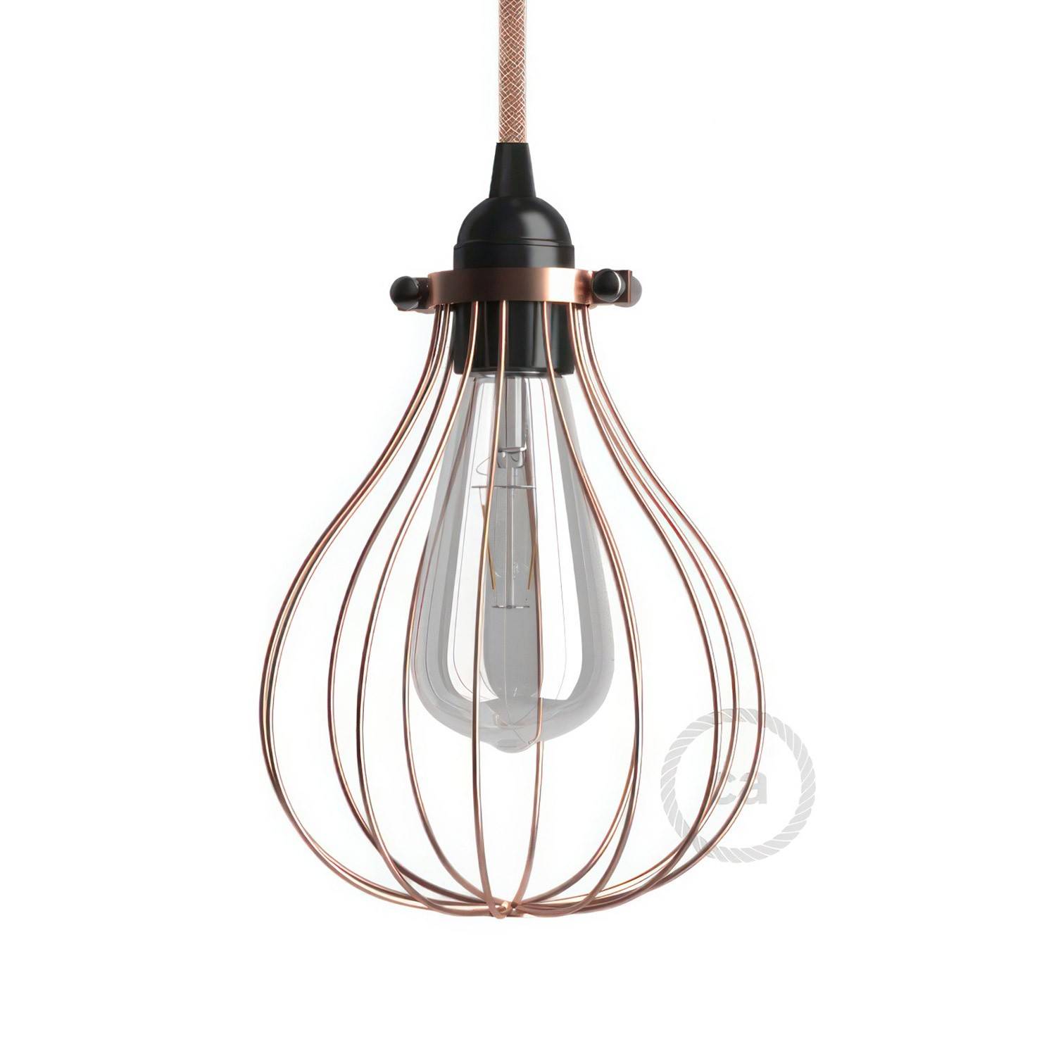 Kovová klec Kapka s nastavitelnou svorkou, šířka 150 mm, výška 210 mm