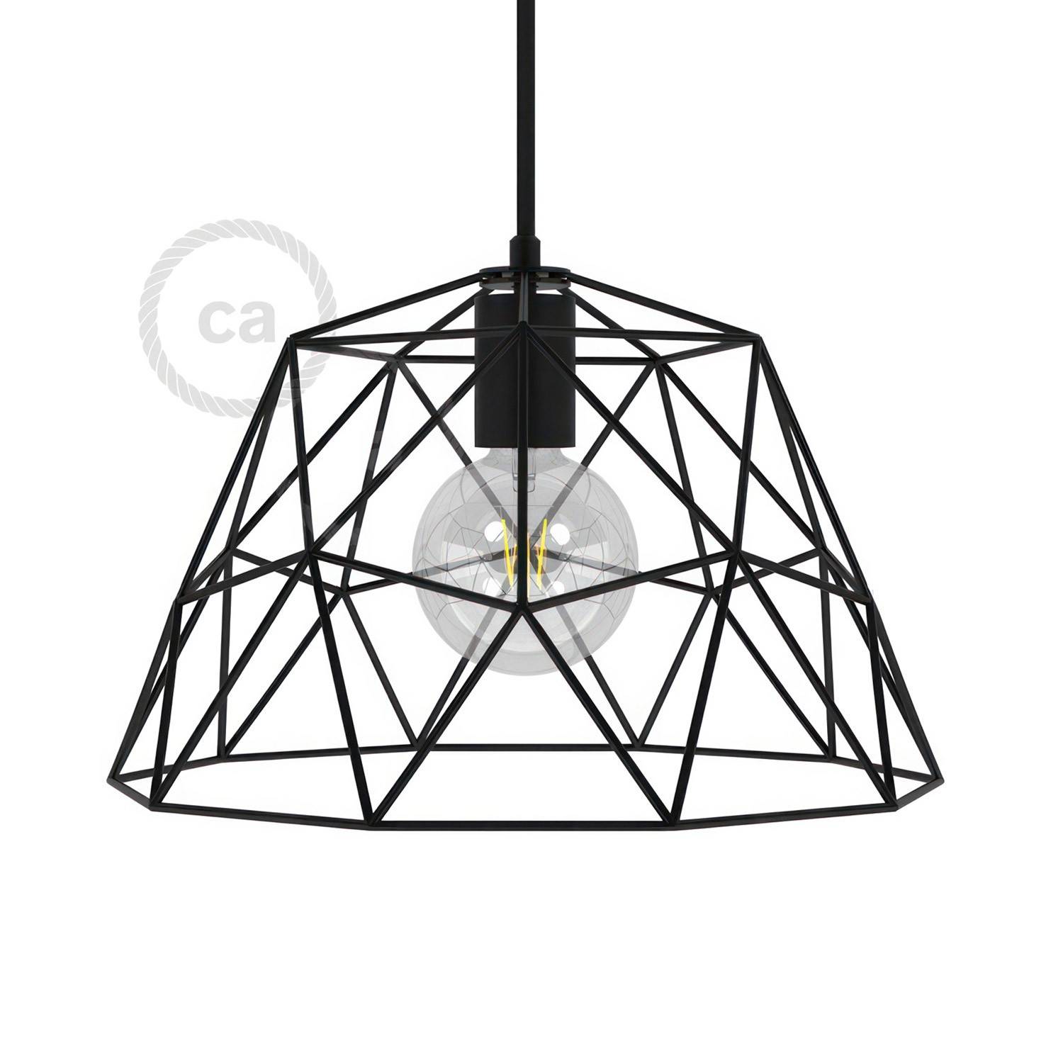 Kovový stínidlový rám Dome XL, lakovaný, šířka 350 mm, objímka E27