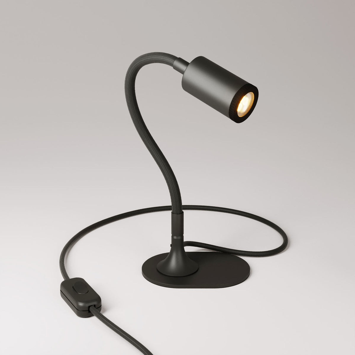 Stolní lampa MAG-Y s oválnou kovovou základnou, LED 3,2 W, teplé světlo 2700 K