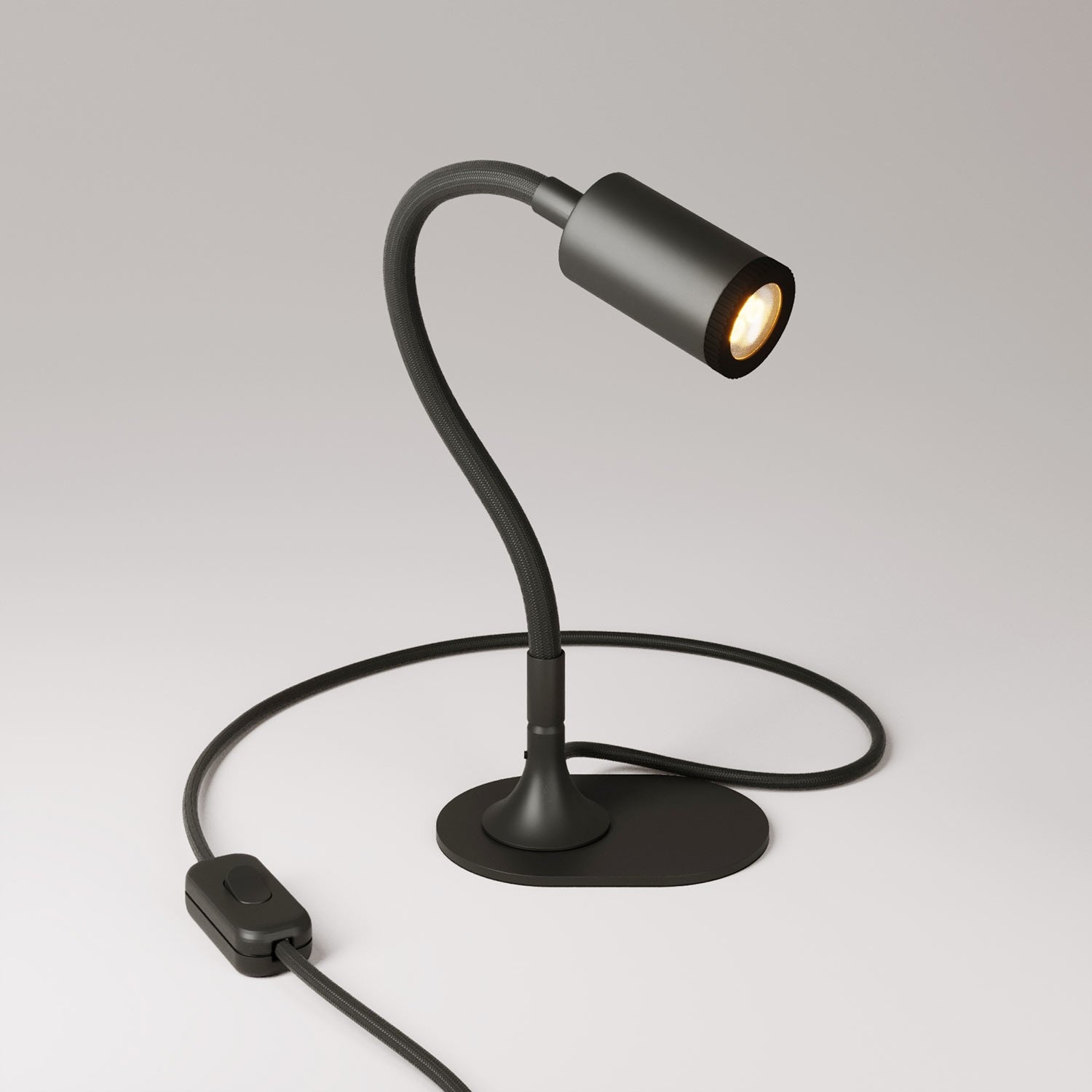 Stolní lampa MAG-Y s oválnou kovovou základnou, LED 3,2 W, teplé světlo 2700 K