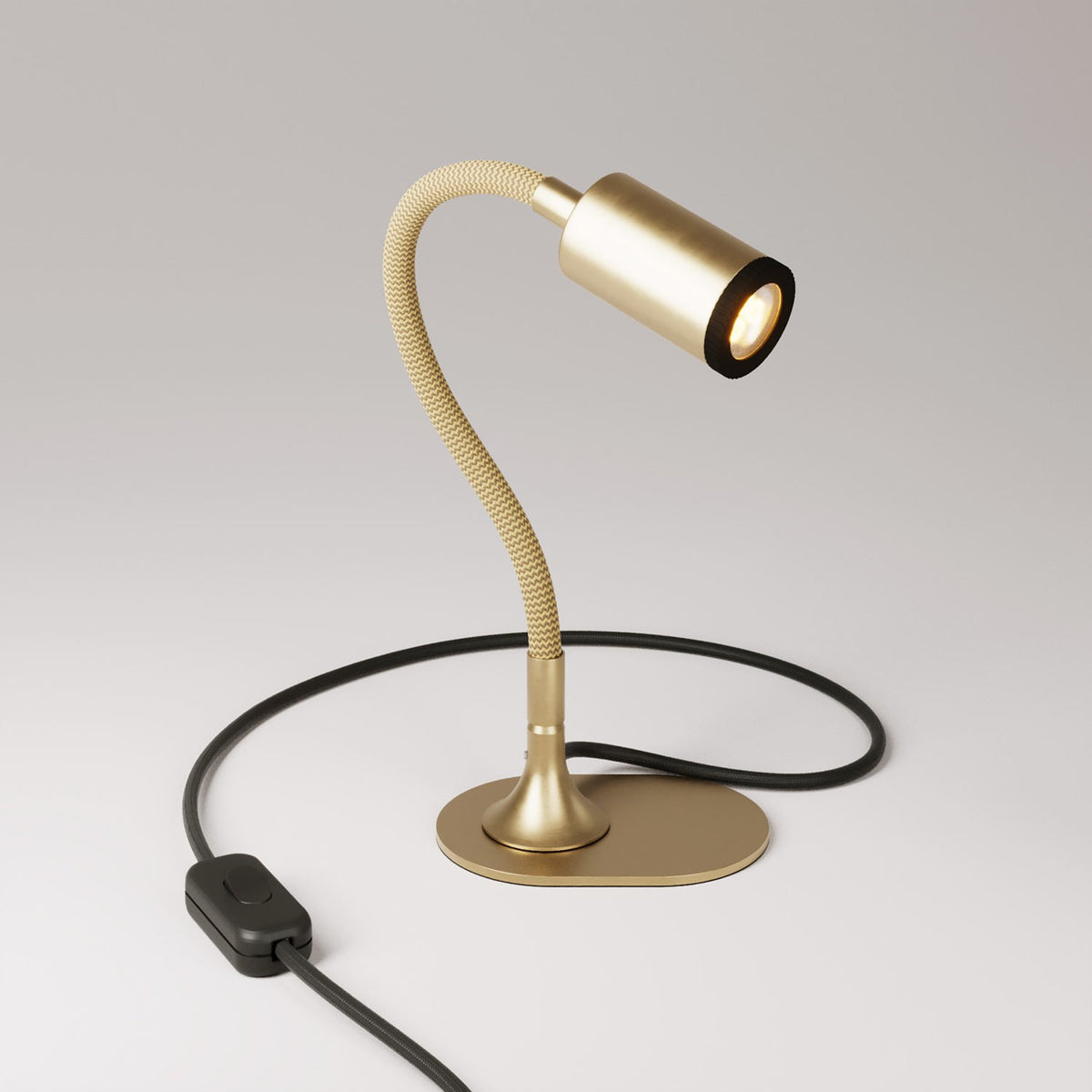Stolní lampa MAG-Y s oválnou kovovou základnou, LED 3,2 W, teplé světlo 2700 K