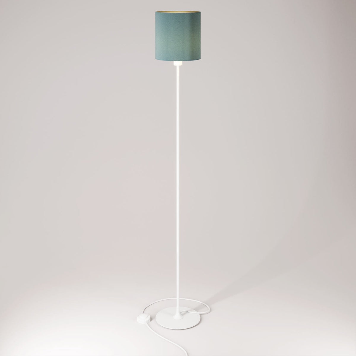 Stojací lampa MAG-Y s kovovým podstavcem a stínidlem Cilindro M, 57 W, teplé světlo 2700K