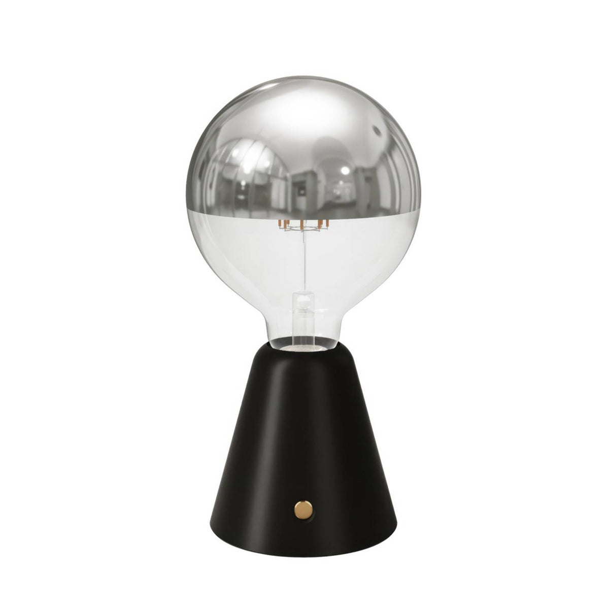 Přenosná nabíjecí LED lampa Cabless01, stříbrná polkoule, 12 hodin výdrže