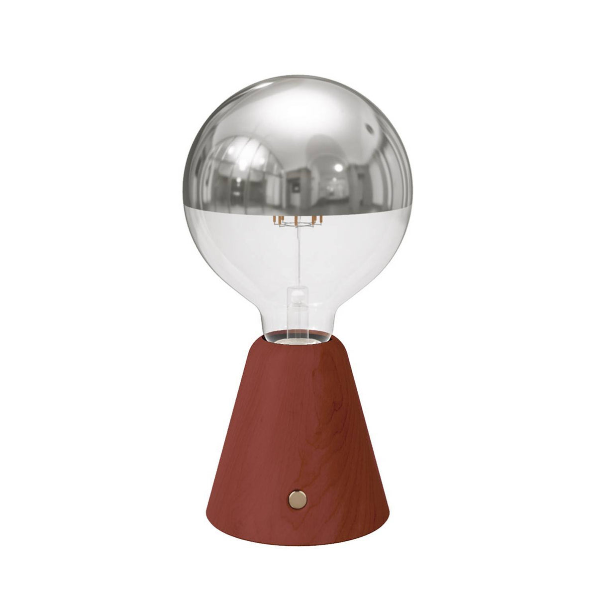 Přenosná nabíjecí LED lampa Cabless01, stříbrná polkoule, 12 hodin výdrže
