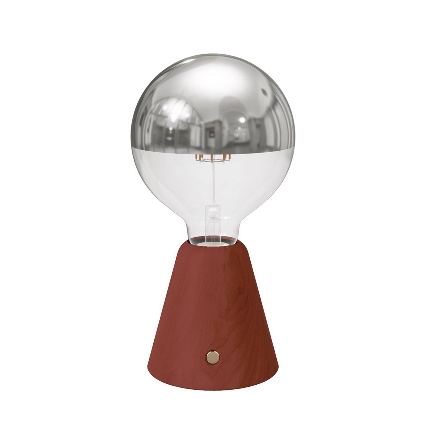 Přenosná nabíjecí LED lampa Cabless01, stříbrná polkoule, 12 hodin výdrže