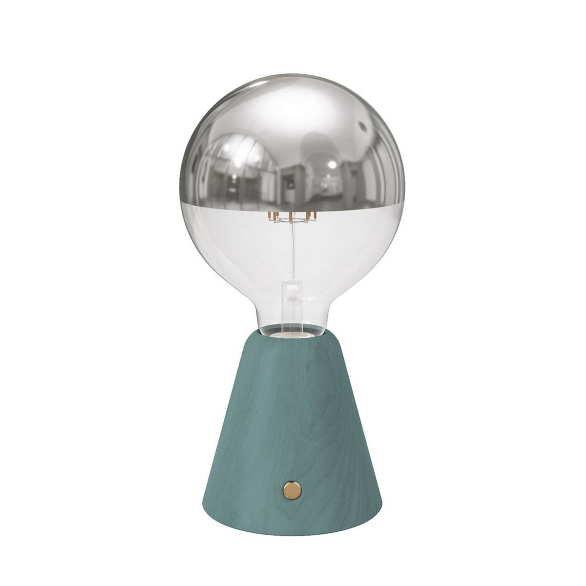 Přenosná nabíjecí LED lampa Cabless01, stříbrná polkoule, 12 hodin výdrže