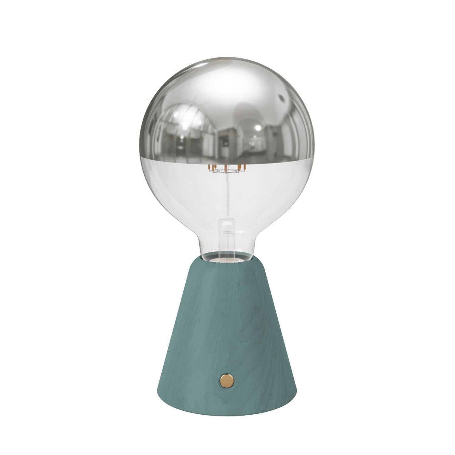 Přenosná nabíjecí LED lampa Cabless01, stříbrná polkoule, 12 hodin výdrže