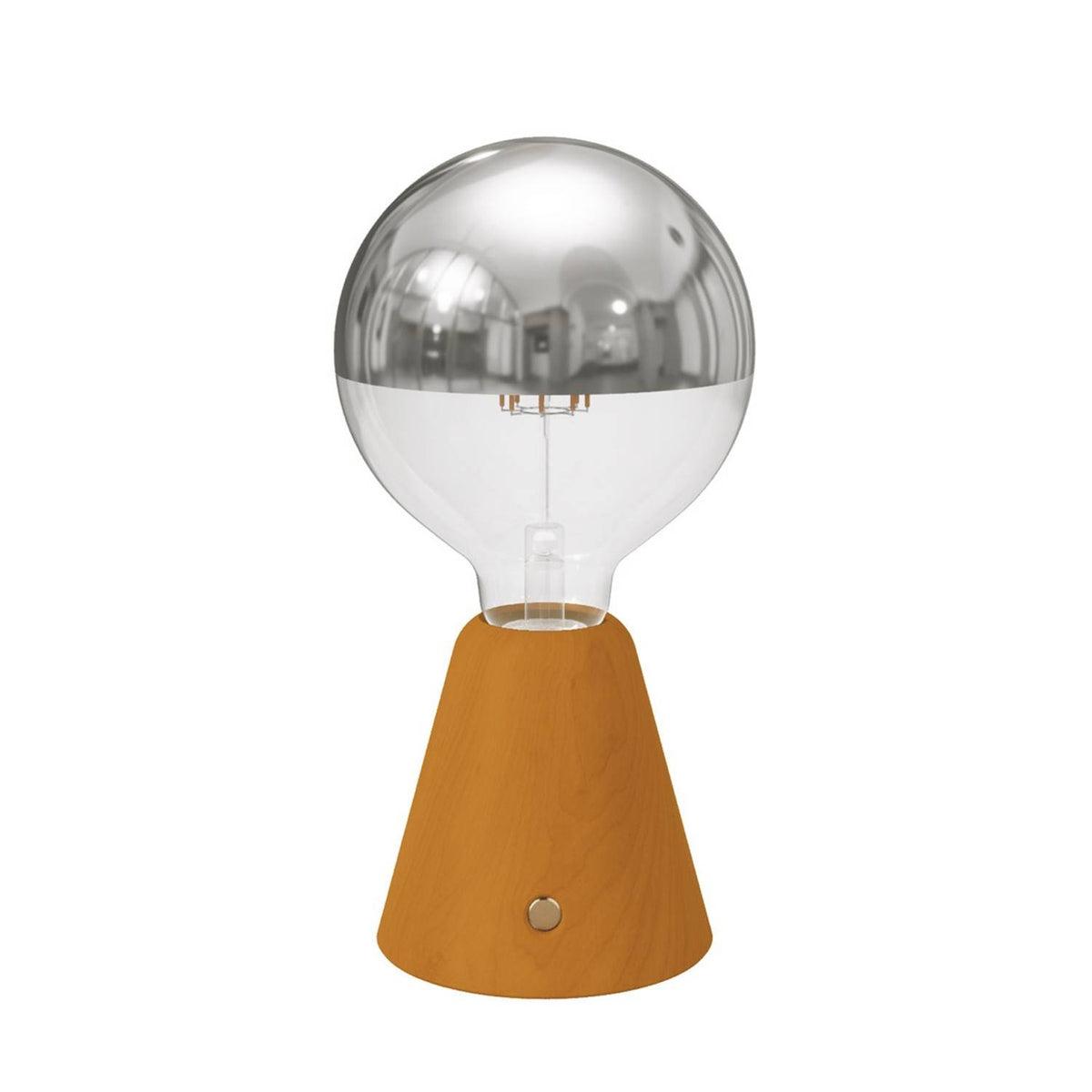 Přenosná nabíjecí LED lampa Cabless01, stříbrná polkoule, 12 hodin výdrže