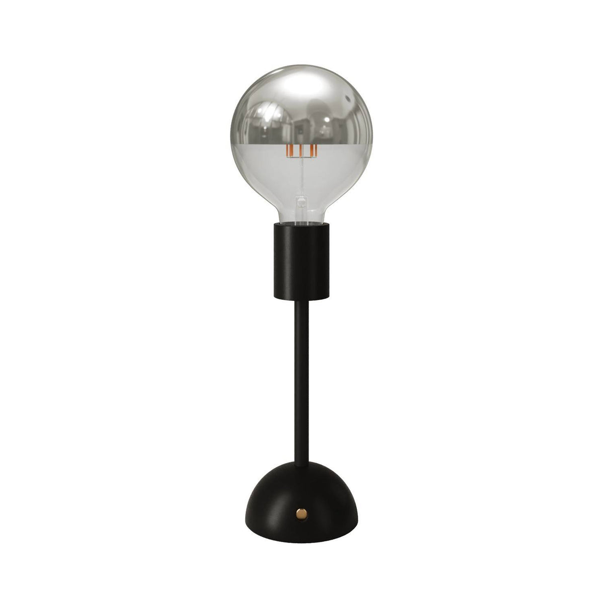 Přenosná dobíjecí lampa Cabless02 s LED žárovkou G125, 12 hodin výdrže, stříbrná polkou