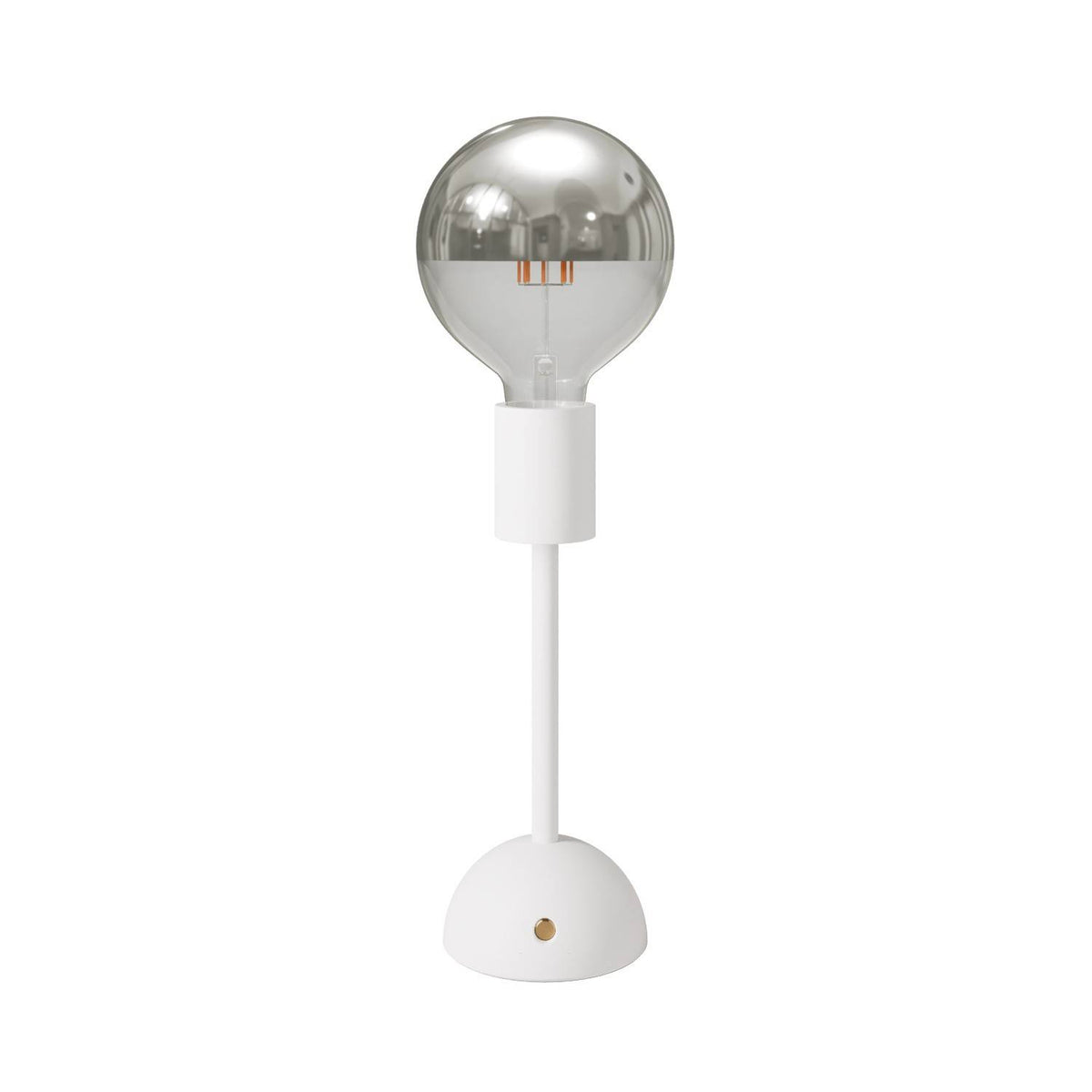 Přenosná dobíjecí lampa Cabless02 s LED žárovkou G125, 12 hodin výdrže, stříbrná polkou