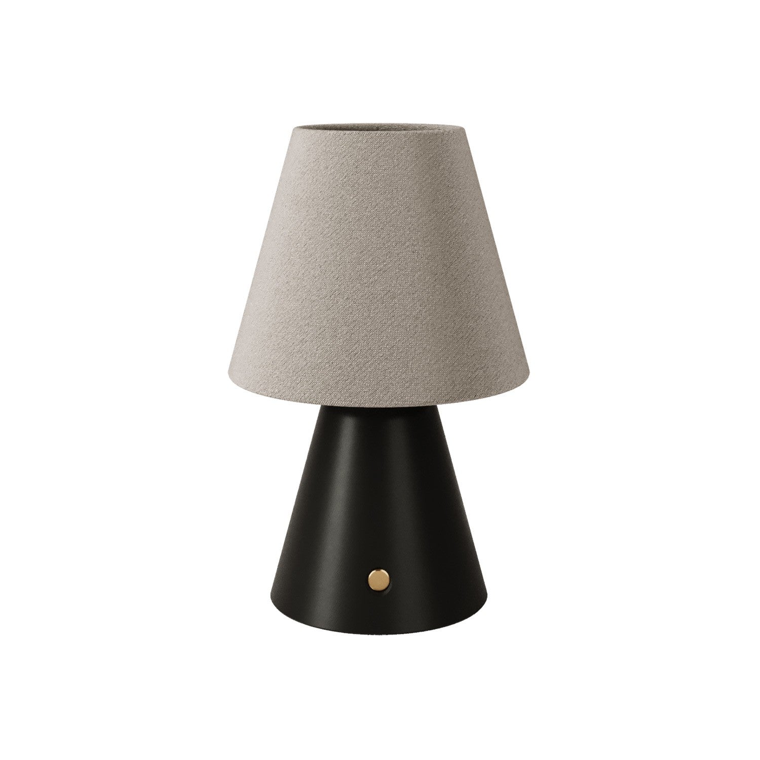 Přenosná dobíjecí lampa LED Cabless11 s látkovým stínítkem Impero mini, Ø 100 mm, 12 hodin výdrže