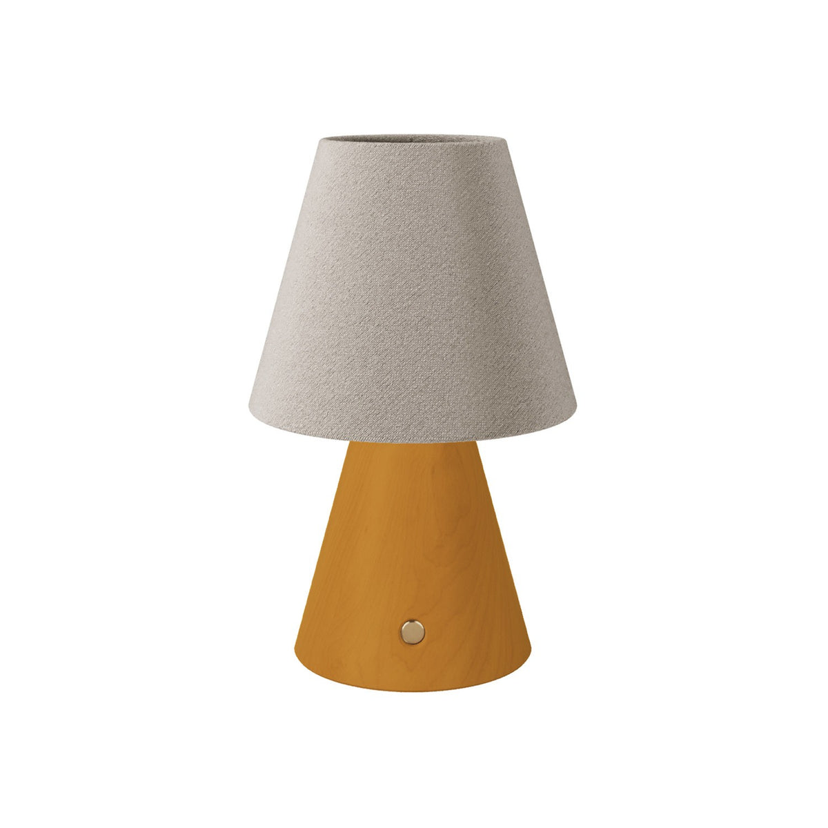 Přenosná dobíjecí lampa LED Cabless11 s látkovým stínítkem Impero mini, Ø 100 mm, 12 hodin výdrže