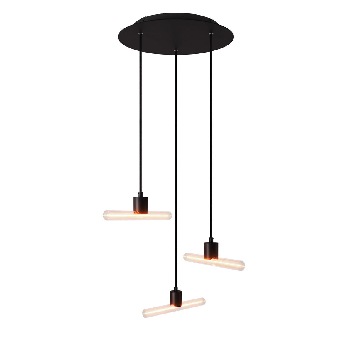 Závěsné svítidlo esse14 s 3 asymetrickými světly, kovové provedení, 20W LED, stmívatelné