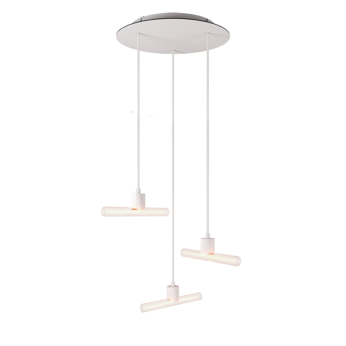 Závěsné svítidlo esse14 s 3 asymetrickými světly, kovové provedení, 20W LED, stmívatelné