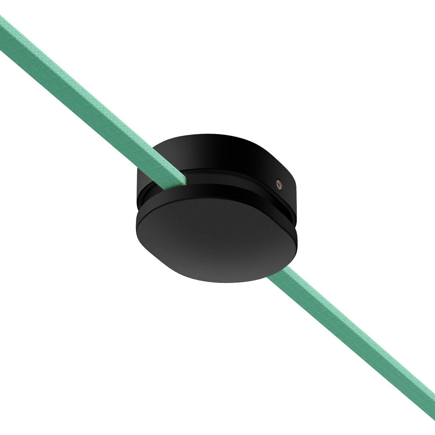 Oválný dřevěný stropní baldachýn 110x80 mm se 2 otvory pro světelné řetězy